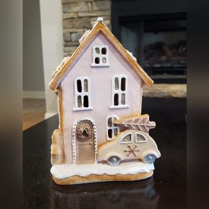 Pastel Pink Gingerbread House-NWT